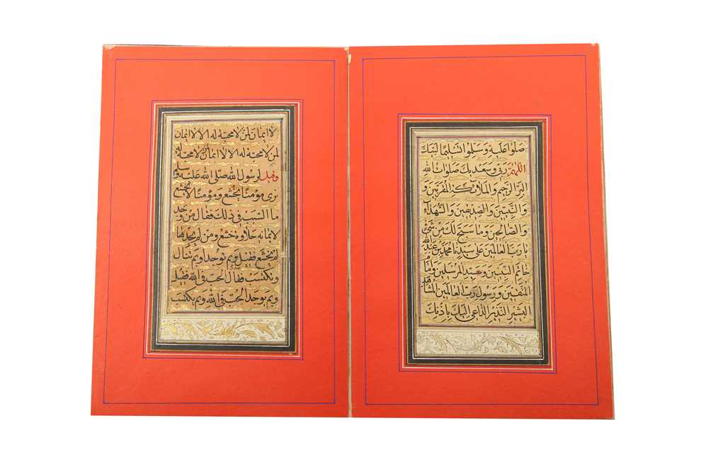 A CONCERTINA MURAQQA' ALBUM OF CALLIGRAPHY AND MINIATURES Iran and India, 19th century - Image 4 of 8