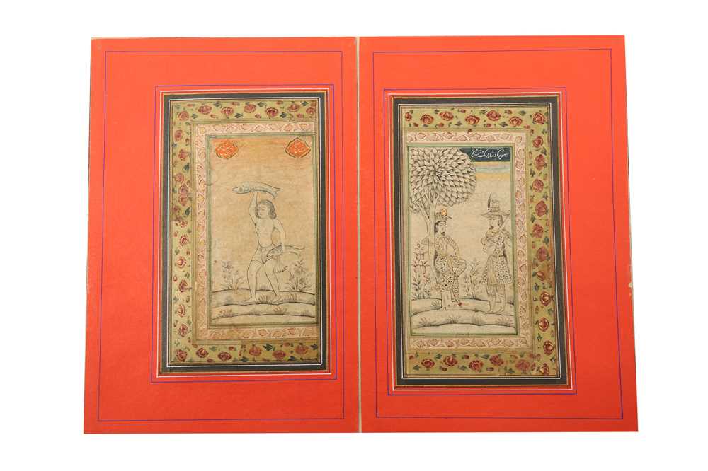 A CONCERTINA MURAQQA' ALBUM OF CALLIGRAPHY AND MINIATURES Iran and India, 19th century - Image 2 of 8