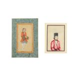 TWO QAJAR PORTRAITS OF YOUTHS Qajar Iran, 19th century