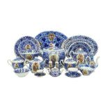 A MIXED SET OF COMMEMORATIVE BLUE AND WHITE PORCELAIN SERVICES MADE FOR THE PERSIAN MARKET Central A