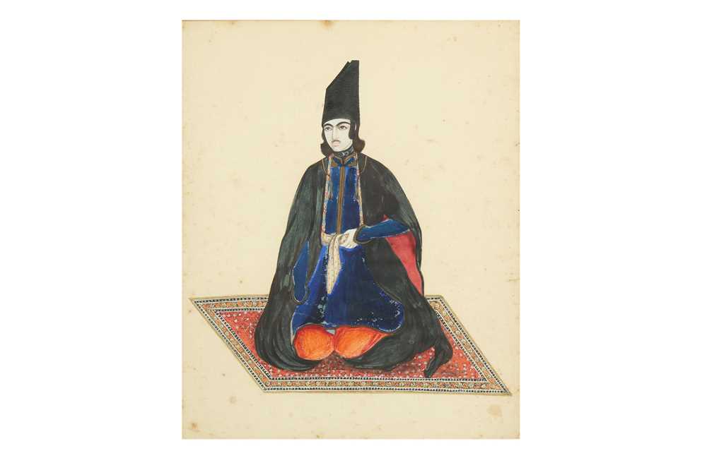 A PORTRAIT OF A QAJAR NOBLEMAN Qajar Iran, 19th century - Image 2 of 2