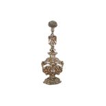 A LARGE PARCEL-GILT SILVER REPOUSSÉ ROSEWATER SPRINKLER (GULABPASH) Lucknow, Punjab, North India, 18