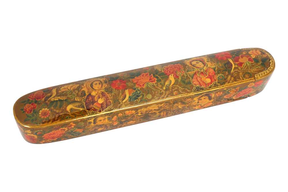 A QAJAR LACQUERED PAPIER-MÂCHÉ PEN CASE (QALAMDAN) Iran, 19th century - Image 2 of 7