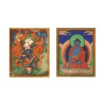 TWO BUDDHIST DEVOTIONAL PAINTED ICONS Tibet, Nepal and Himalayan foothills, late 19th - 20th century