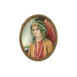 λ A PORTRAIT MINIATURE ON IVORY OF THE LAST SIKH RULER, DULEEP SINGH (1838 – 1893) Possibly Delhi, N