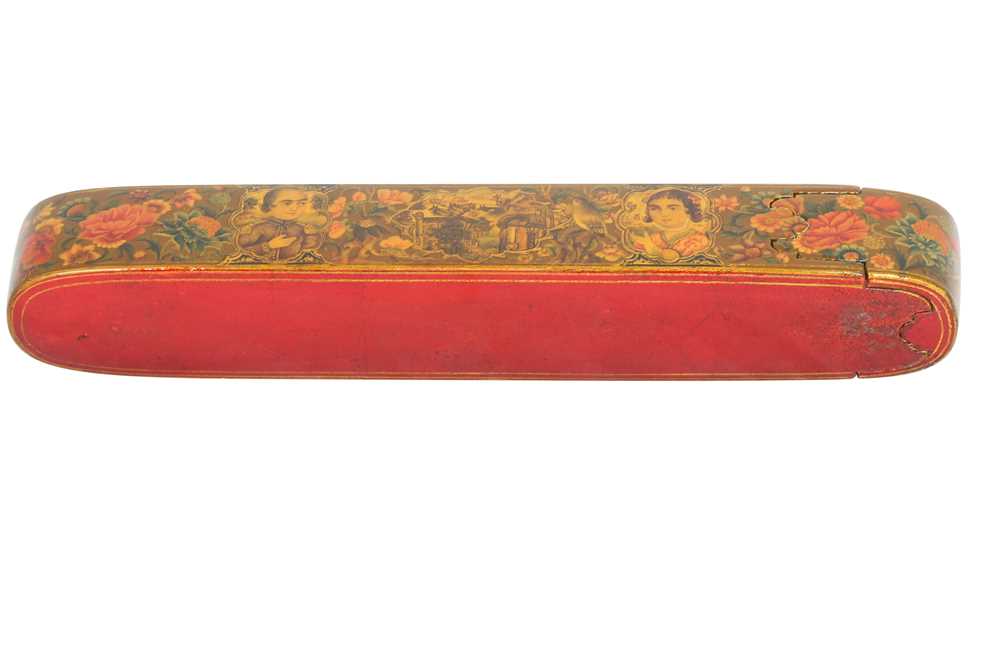 A QAJAR LACQUERED PAPIER-MÂCHÉ PEN CASE (QALAMDAN) Iran, 19th century - Image 6 of 7