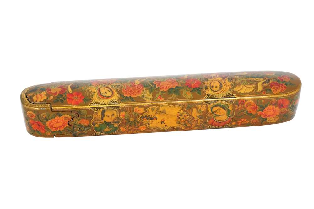 A QAJAR LACQUERED PAPIER-MÂCHÉ PEN CASE (QALAMDAN) Iran, 19th century - Image 7 of 7