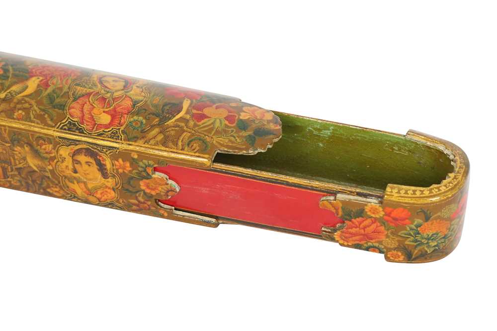 A QAJAR LACQUERED PAPIER-MÂCHÉ PEN CASE (QALAMDAN) Iran, 19th century - Image 3 of 7