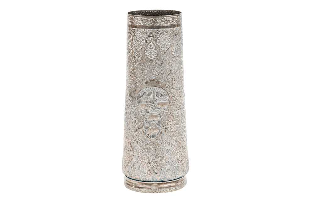 A PERSIAN SILVER VASE Qajar Iran, late 19th - early 20th century - Image 3 of 5