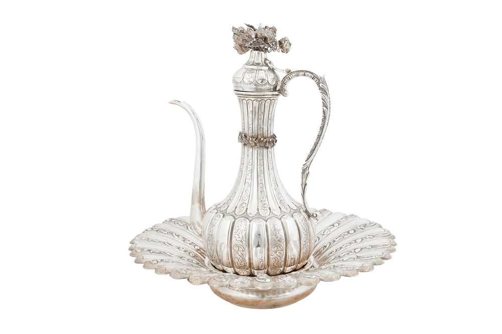 A TURKISH SILVER EWER AND BASIN Turkey, 20th century - Image 4 of 7