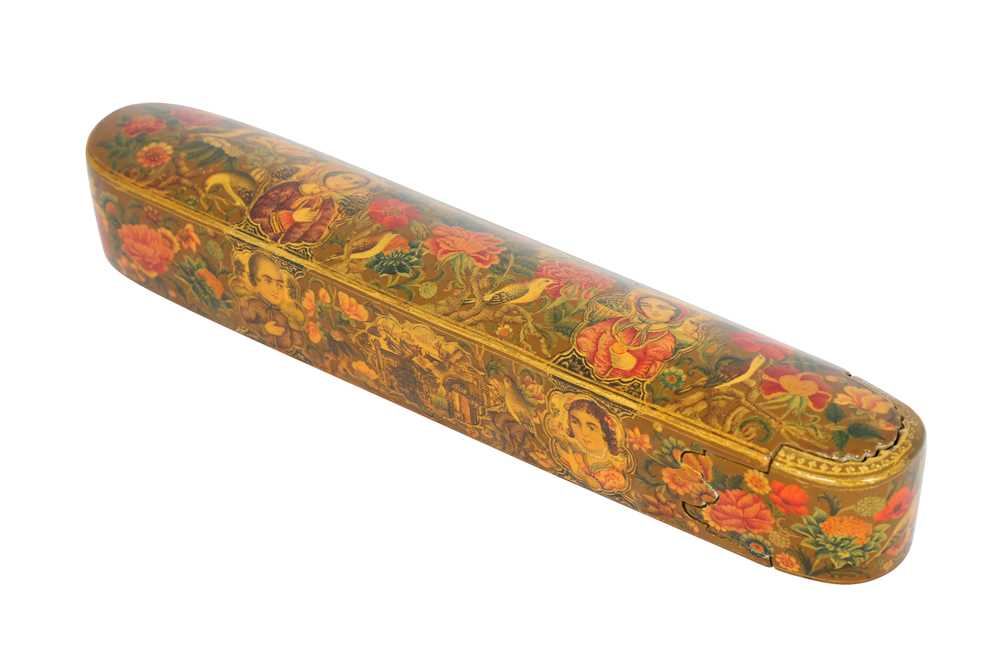 A QAJAR LACQUERED PAPIER-MÂCHÉ PEN CASE (QALAMDAN) Iran, 19th century - Image 4 of 7