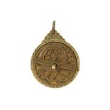 A MINIATURE BRASS ASTROLABE Qajar Iran, 19th century