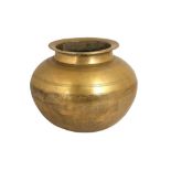 A LARGE BRASS LOTA (WATER CONTAINER) India, 20th century