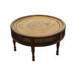 A CIRCULAR ORIENTALIST MASHRABIYA-STYLE OCCASIONAL TABLE Egypt, late 20th century