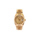 ROLEX BARK 18K YELLOW GOLD DAY DATE.