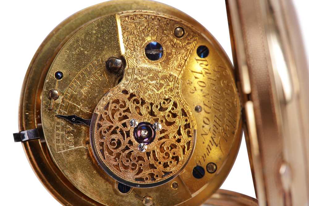 VERGE (FUSEE) POCKET WATCH 18K YELLOW GOLD. - Image 4 of 6