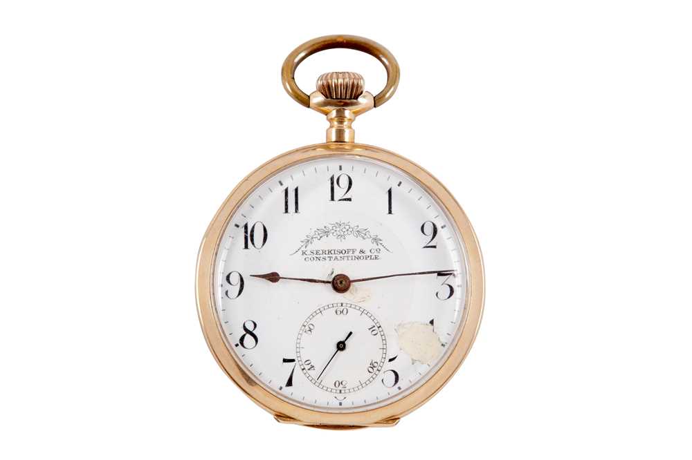 POCKET WATCH K.SERKISOFF & CO CONSTANINOPLE 14K POCKET WATCH.