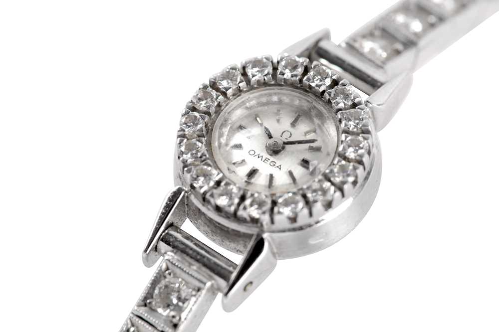 OMEGA WHITE GOLD AND DIAMONDS. - Image 2 of 4