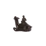 A CHINESE BRONZE 'BOY AND DEER' WATER DROPPER.