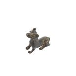 A CHINESE BRONZE 'DOG' PAPERWEIGHT.