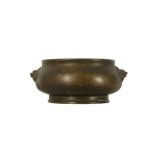 A CHINESE BRONZE INCENSE BURNER.
