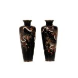 A PAIR OF JAPANESE CLOISONNÉ VASES.