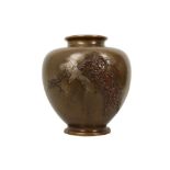 A JAPANESE INLAID BRONZE VASE.