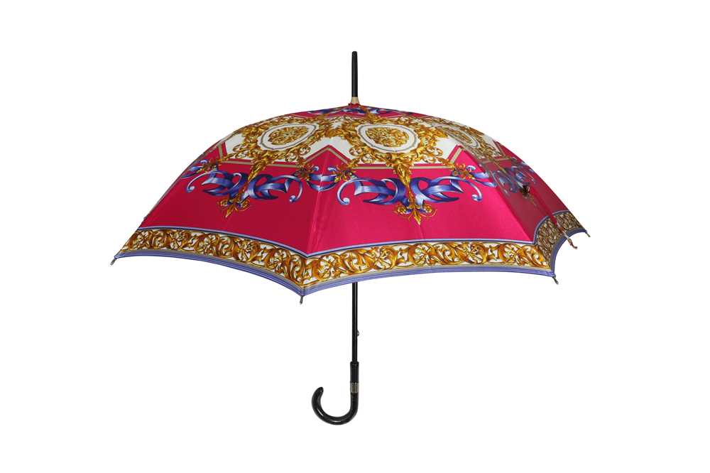 Gianni Versace Pink Brocade Print Umbrella - Image 8 of 11