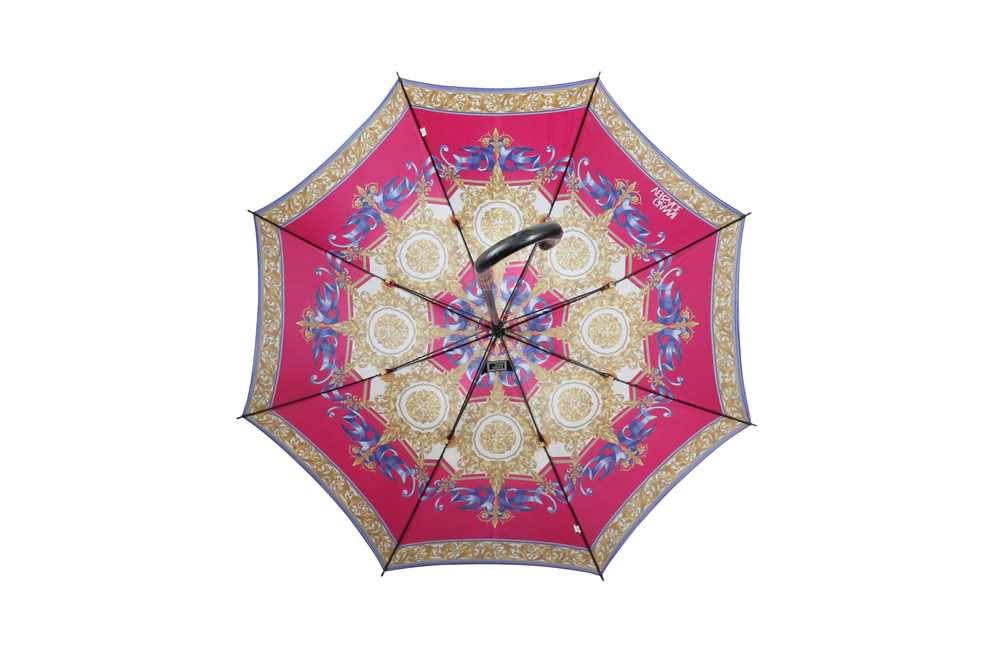 Gianni Versace Pink Brocade Print Umbrella - Image 7 of 11