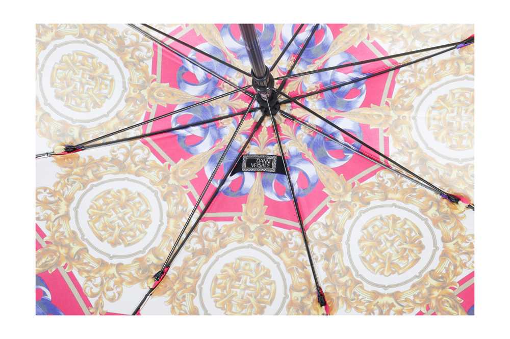 Gianni Versace Pink Brocade Print Umbrella - Image 10 of 11