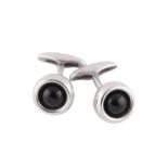 A PAIR OF SILVER CUFFLINKS BY GEORG JENSEN