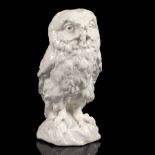 A Chelsea white model of an owl, triangle-raised anchor period circa 1745-49,