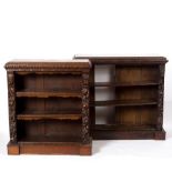 Two 19th Century carved oak bookcases,