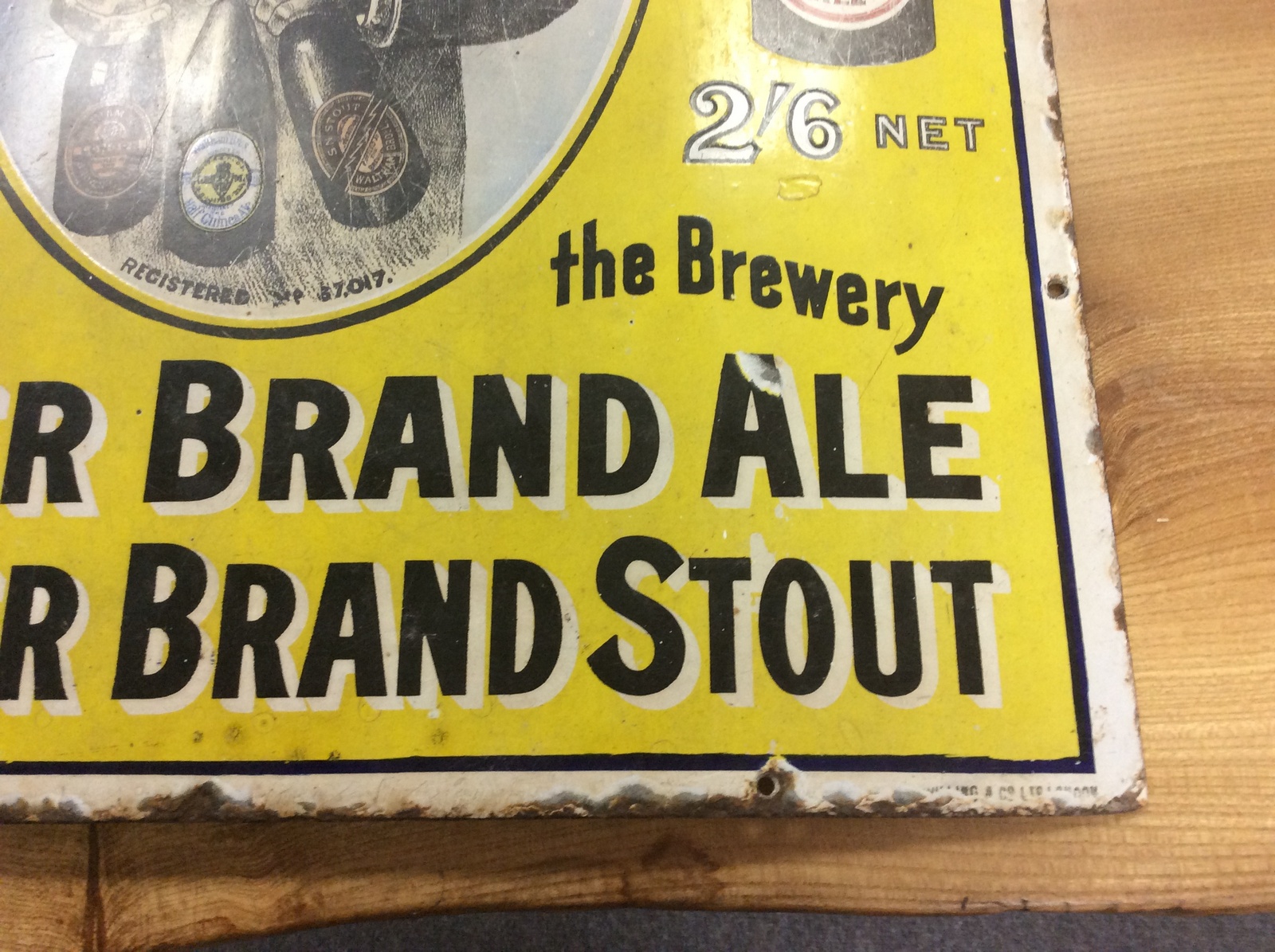 An enamel sign for Butler Brand Ale & Stout, - Bild 6 aus 6