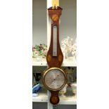 Two 19th Century mahogany and inlaid wheel barometers,