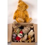 Two boxes of dolls, teddy bears etc.