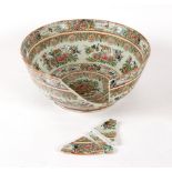 A large 19th Century Cantonese bowl, enamelled flowers and insects, 37.
