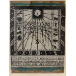 Walter Hoyle (1922-2000)/Sundial, Queens College Cambridge/artists proof number 49/75,
