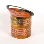A French copper Decalitre bucket,