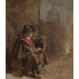 19th Century English School/Night Watchman/watercolour,