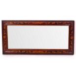 A 19th Century walnut and marquetry wall mirror,