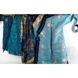 A Chinese damask silk robe,
