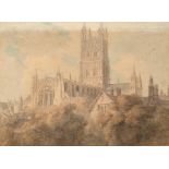 Thomas Hearne (1744-1817)/Gloucester Cathedral from the North West/with Dulverton House amongst