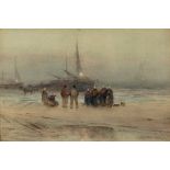 Frederick Stuart Richardson (1855-1934)/Waiting For the Catch/signed lower right/watercolour,