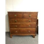 A 19th Century oak chest two short over three long drawers, 103.
