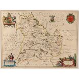John Speed/County Map of Brechiniae/hand coloured engraving,