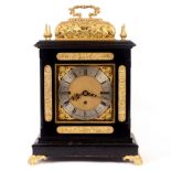 A 17th Century style quarter chiming table clock, with repeat, retailed by Camerer Cuss,
