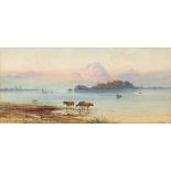 F Pearson/Cattle by a Lake/signed/watercolour,