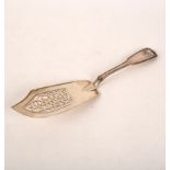 A Victorian silver fish slice, fiddle, thread and shell pattern, WE, London 1845,