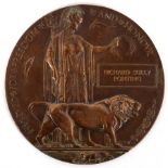 WWI Memorial Plaque 'Richard Sully Ponting', polished,